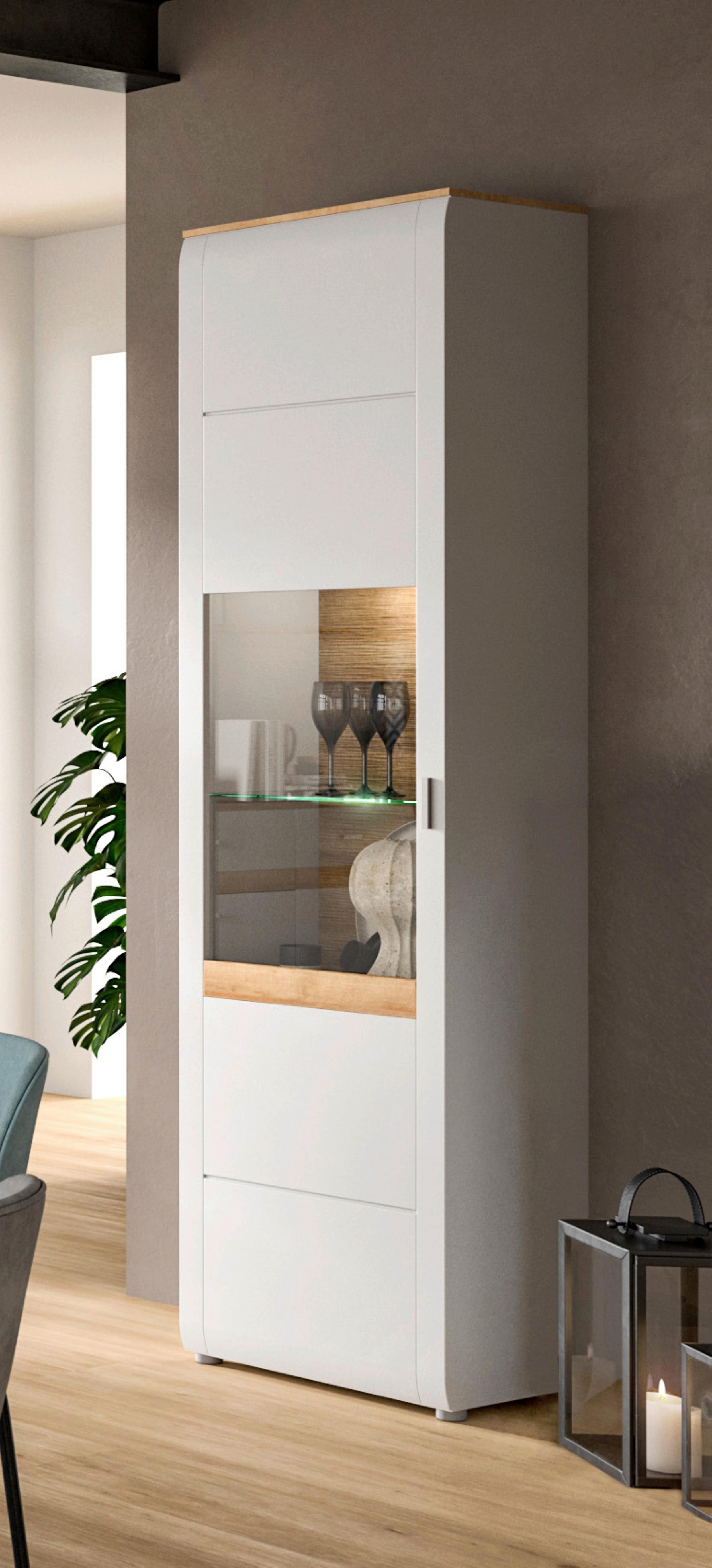 Vitrine Ashton Grau Rivera Eiche B: 61 cm - Design, Glas/Holzwerkstoff (61/202/43cm) - MID.YOU