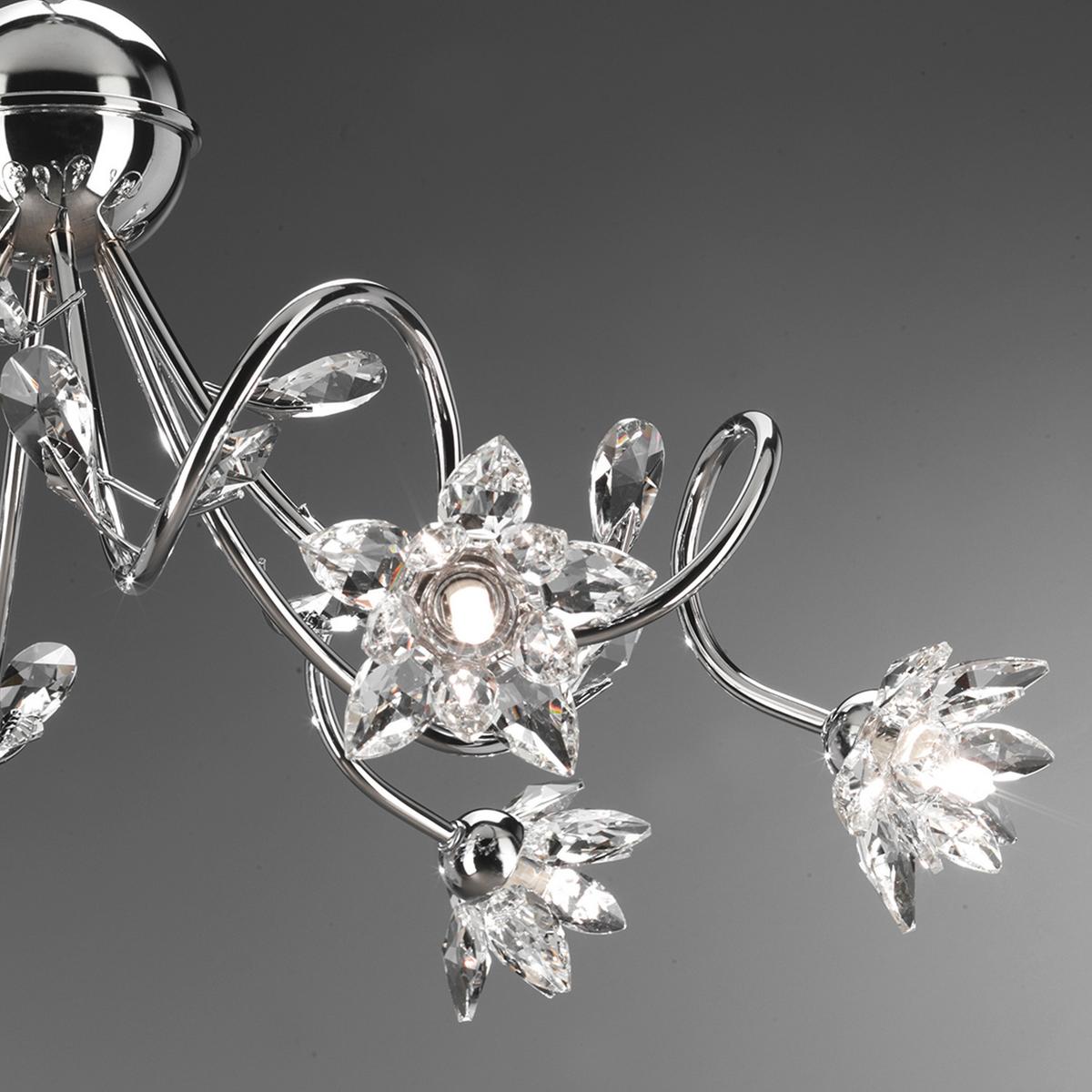 Hängeleuchte 4773/6 - Chromfarben, KONVENTIONELL, Glas/Metall (80/100cm)