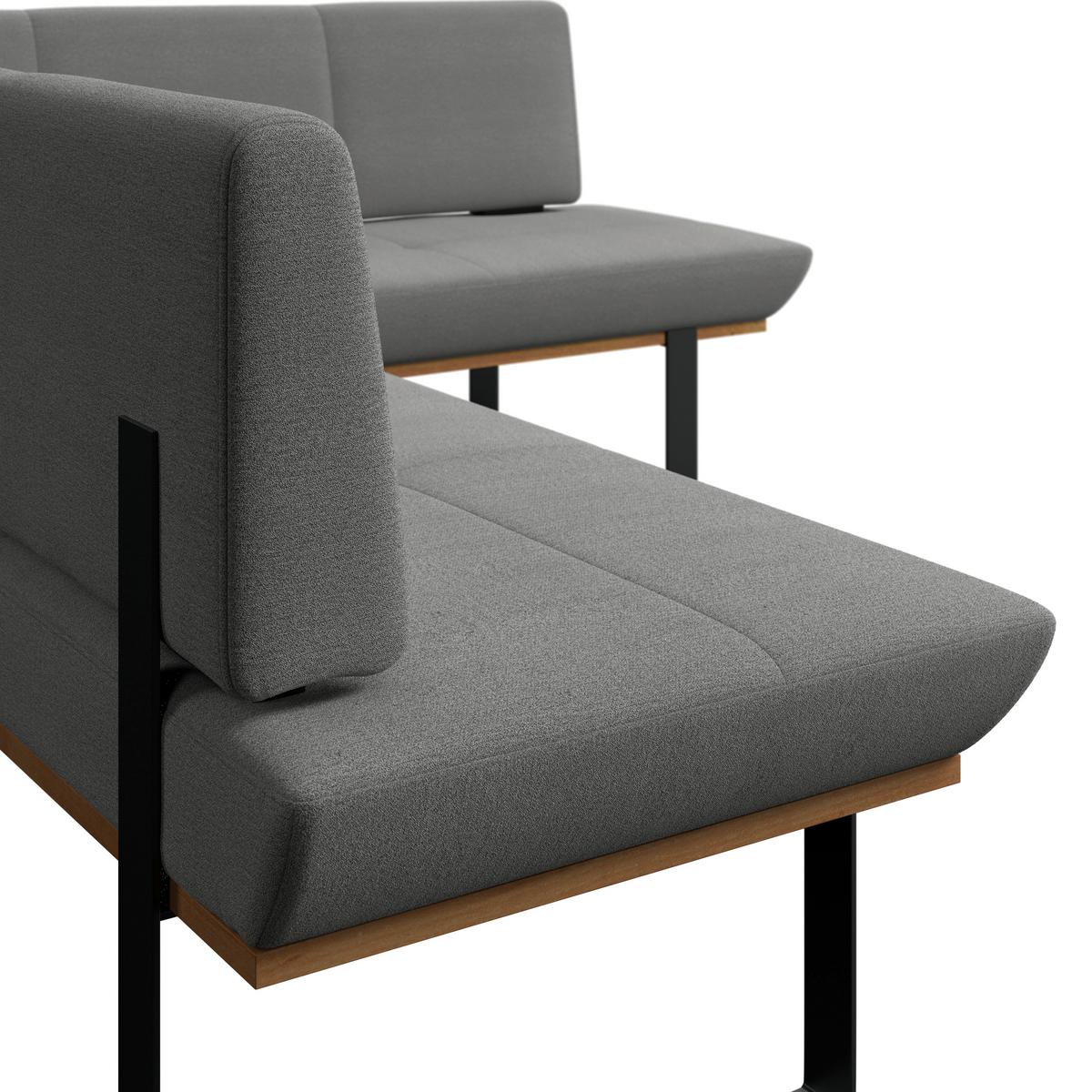 Eckbank Tristan Webstoff grau, S:245x175cm - Schwarz/Grau, MODERN, Holz/Textil (245/175cm) - James Wood