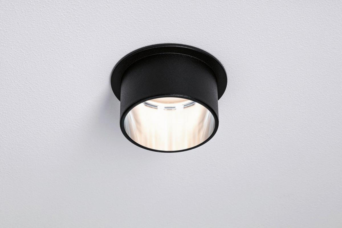 Deckenleuchte Ø 6,8 cm 1-Flammig, dimmbar - Schwarz, Basics, Metall (6,8cm) - Paulmann