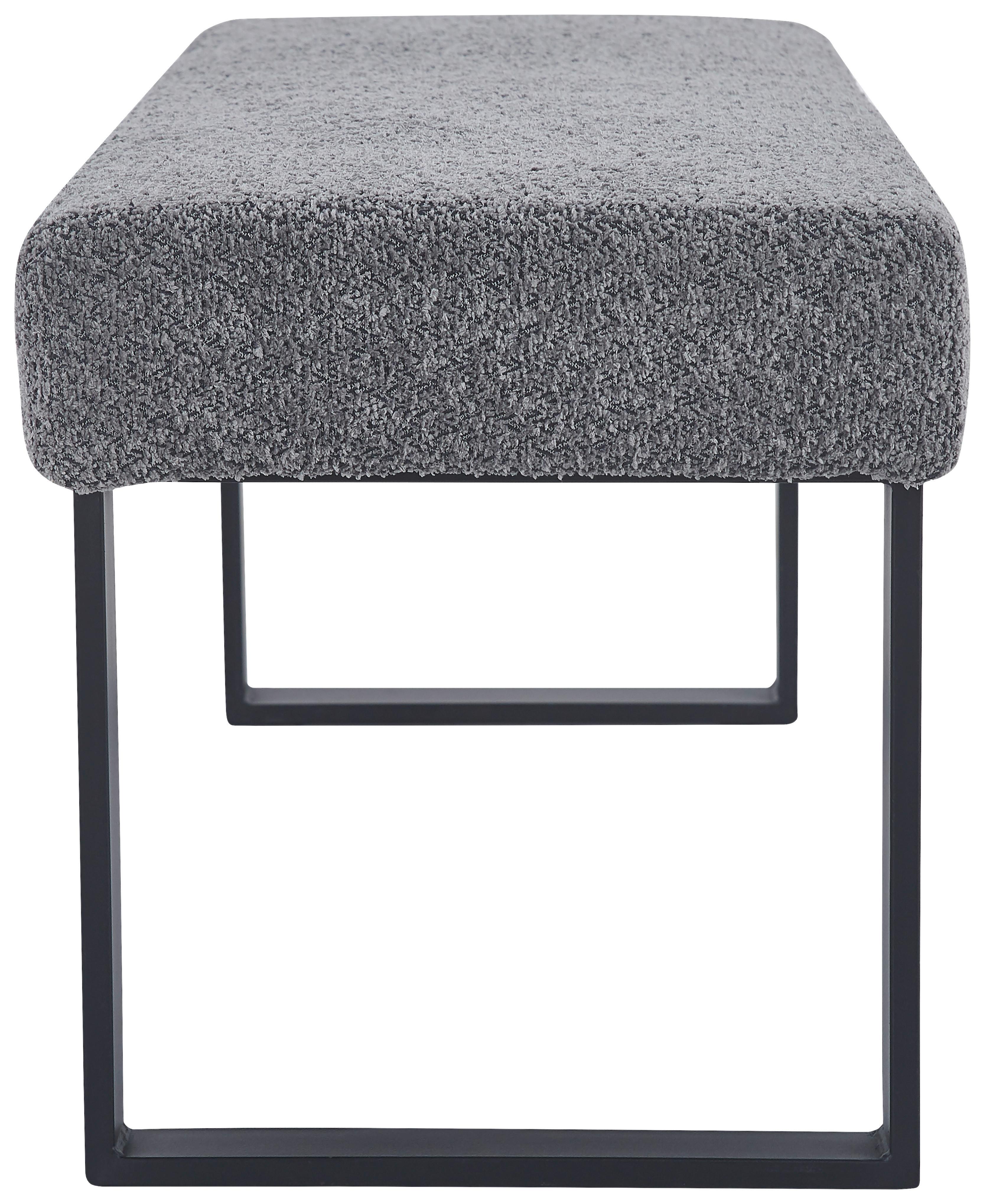 Sitzbank Kea ohne Lehne Beige, B: 140 cm - Schwarz/Grau, KONVENTIONELL, Textil/Metall (140/49/47cm) - MID.YOU
