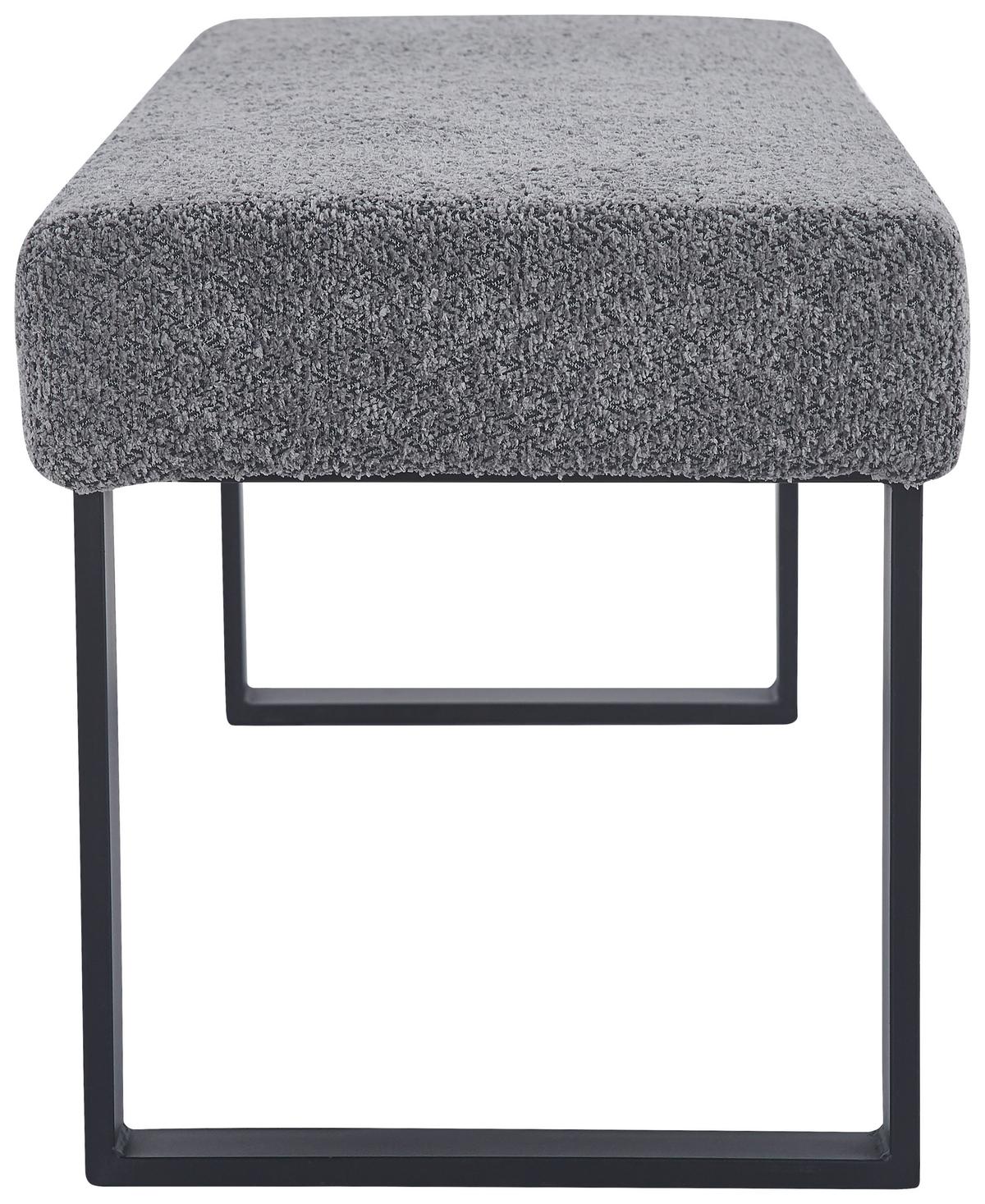 Sitzbank Kea Ohne Lehne Beige, B: 140 Cm - Schwarz/Grau, KONVENTIONELL, Textil/Metall (140/49/47cm) - MID.YOU