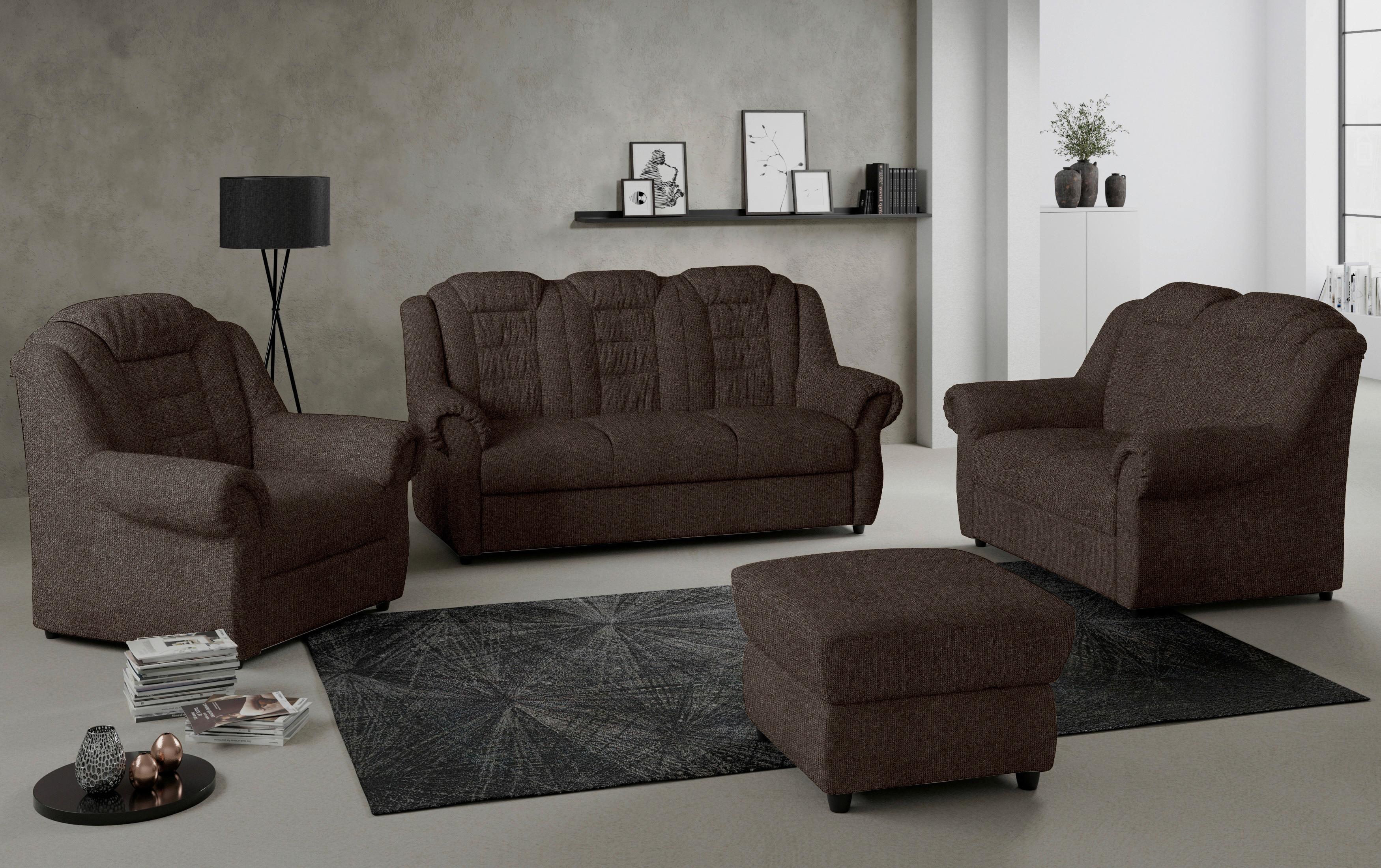 3-sitzer-sofa Boston Braun Chenille - Schwarz/Braun, KONVENTIONELL, Textil (196/102/101cm) - Livetastic