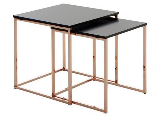 Beistelltisch 2er-Set Cal Matt Schwarz + Kuperfarben - Schwarz/Kupferfarben, Design, Holzwerkstoff/Metall (40/42/40cm) - Livetastic Beistelltisch 2er-Set Cal Matt Schwarz + Kuperfarben - Schwarz/Kupferfarben, Design, Holzwerkstoff/Metall (40/42/40cm) - Livetastic