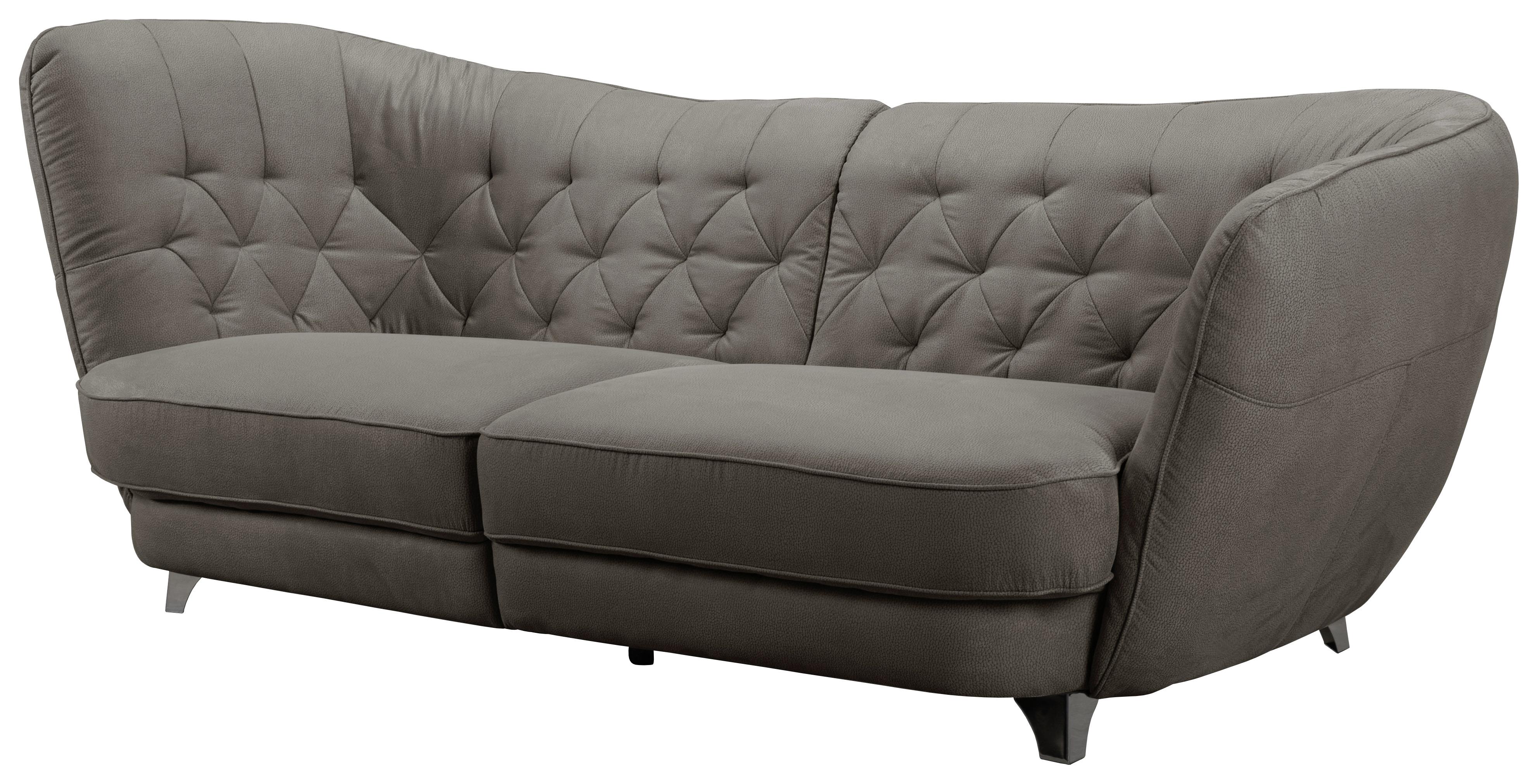 Big Sofa mit Echtem Rücken Retro B: 256 cm Dunkelbraun - Chromfarben/Dunkelbraun, MODERN, Textil (256/85/115cm) - MID.YOU