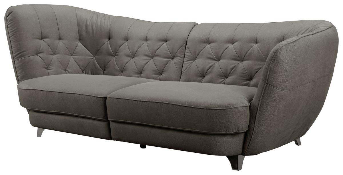 Big Sofa Mit Echtem Rücken Retro B: 256 Cm Dunkelbraun - Chromfarben/Dunkelbraun, MODERN, Textil (256/85/115cm) - MID.YOU