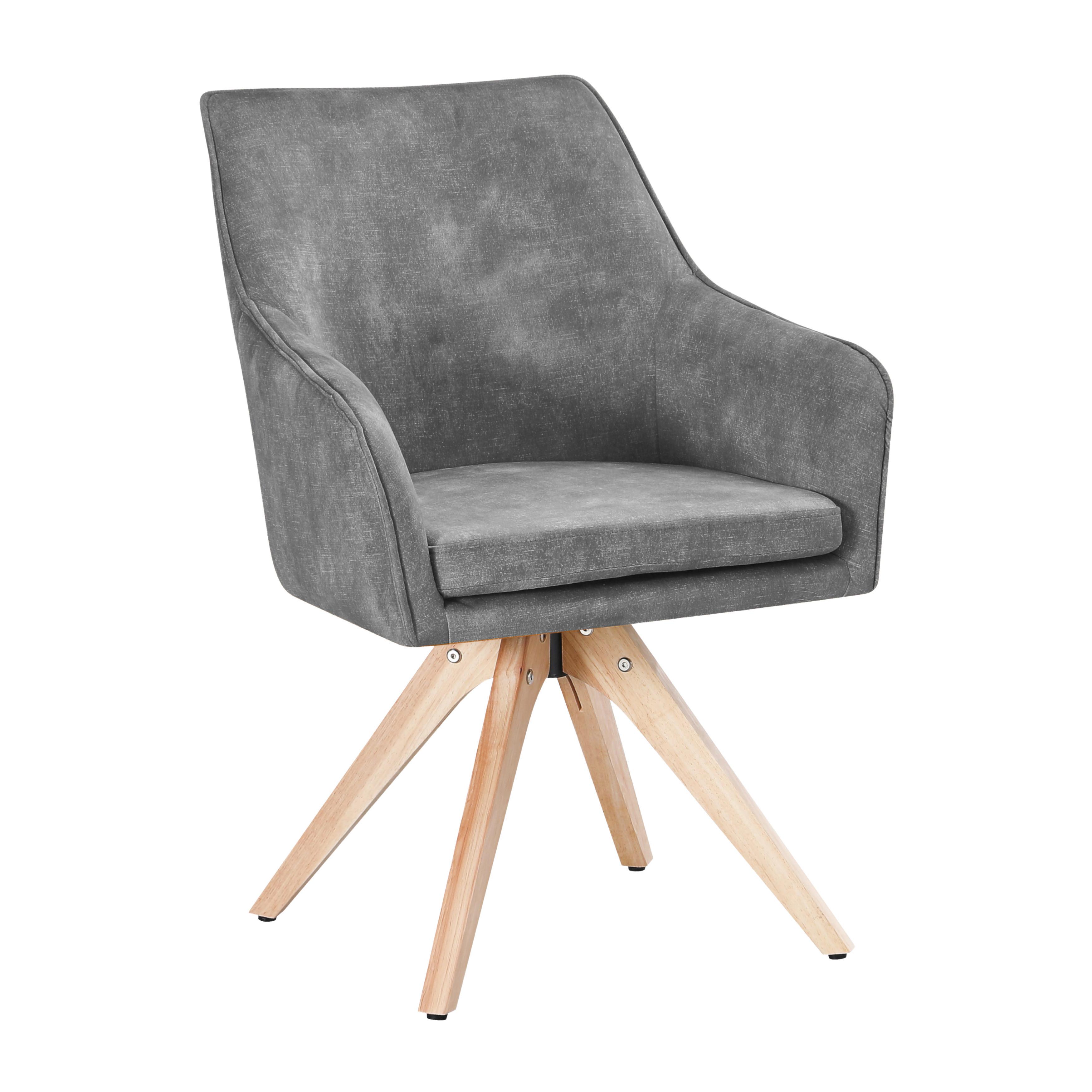 Vierfußstuhl Lisa grau Echtholz Beine - Naturfarben/Grau, KONVENTIONELL, Holz/Textil (62/83/63cm)