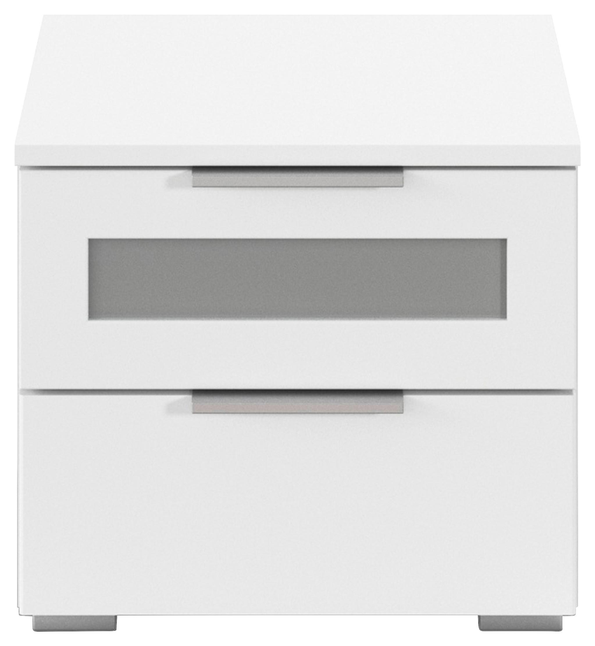 Nachtkästchen Mars 2l-gr Weiß B: 36 Cm - Alufarben/Weiß, Basics, Holzwerkstoff (40/36/40cm)