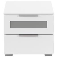 Nachtkästchen Mars 2l-Gr Weiß B: 36 cm - Alufarben/Weiß, Basics, Holzwerkstoff (40/36/40cm)