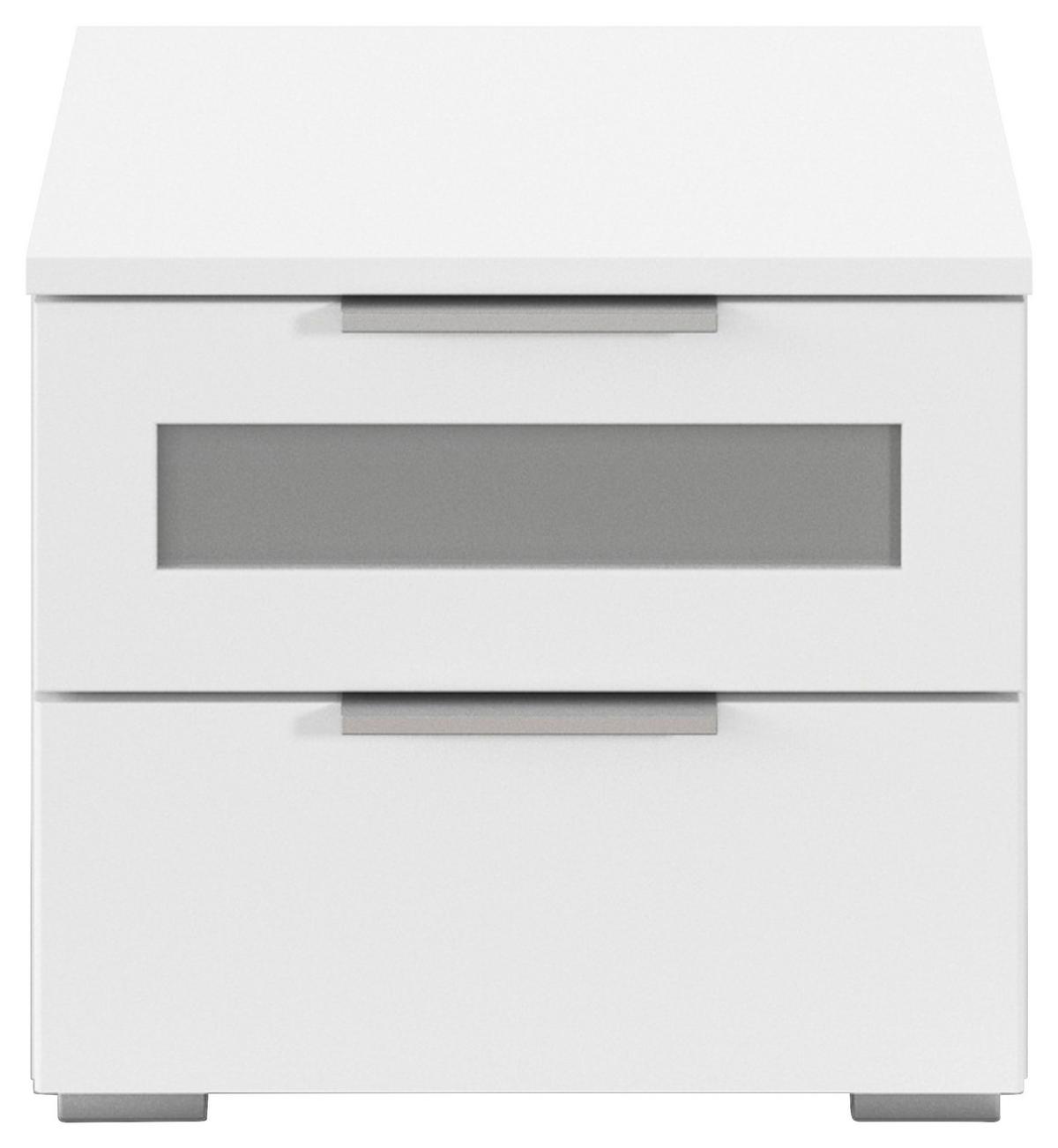 Nachtkästchen Mars 2l-Gr Weiß B: 36 cm - Alufarben/Weiß, Basics, Holzwerkstoff (40/36/40cm)