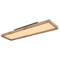 Led-deckenleuchte 41595d4 L: 80 Cm - Opal/Naturfarben, Natur, Holzwerkstoff/Kunststoff (80/20/8,5cm) - Globo
