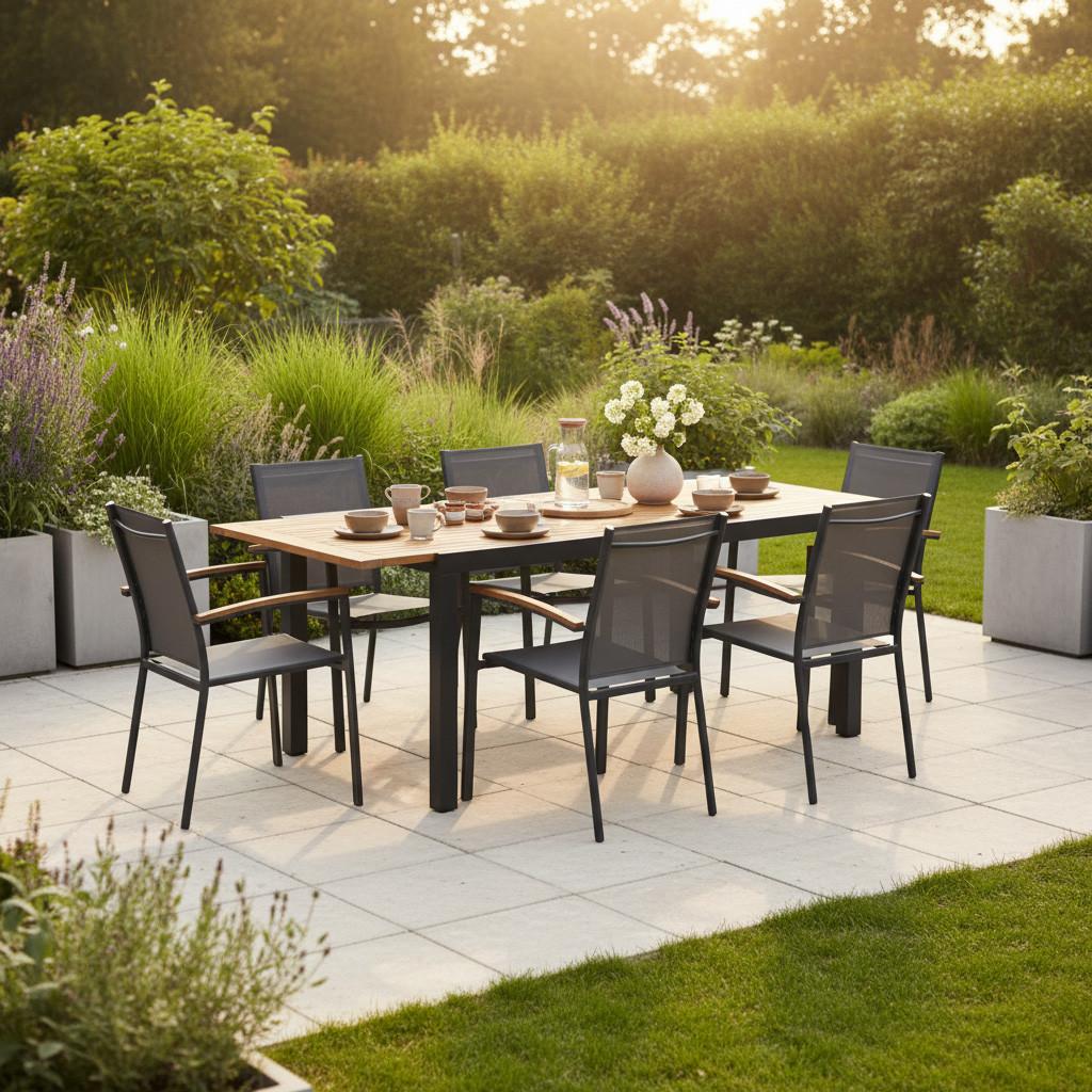 Gartentisch ausziehbar Tilos Echtholz L: 150cm