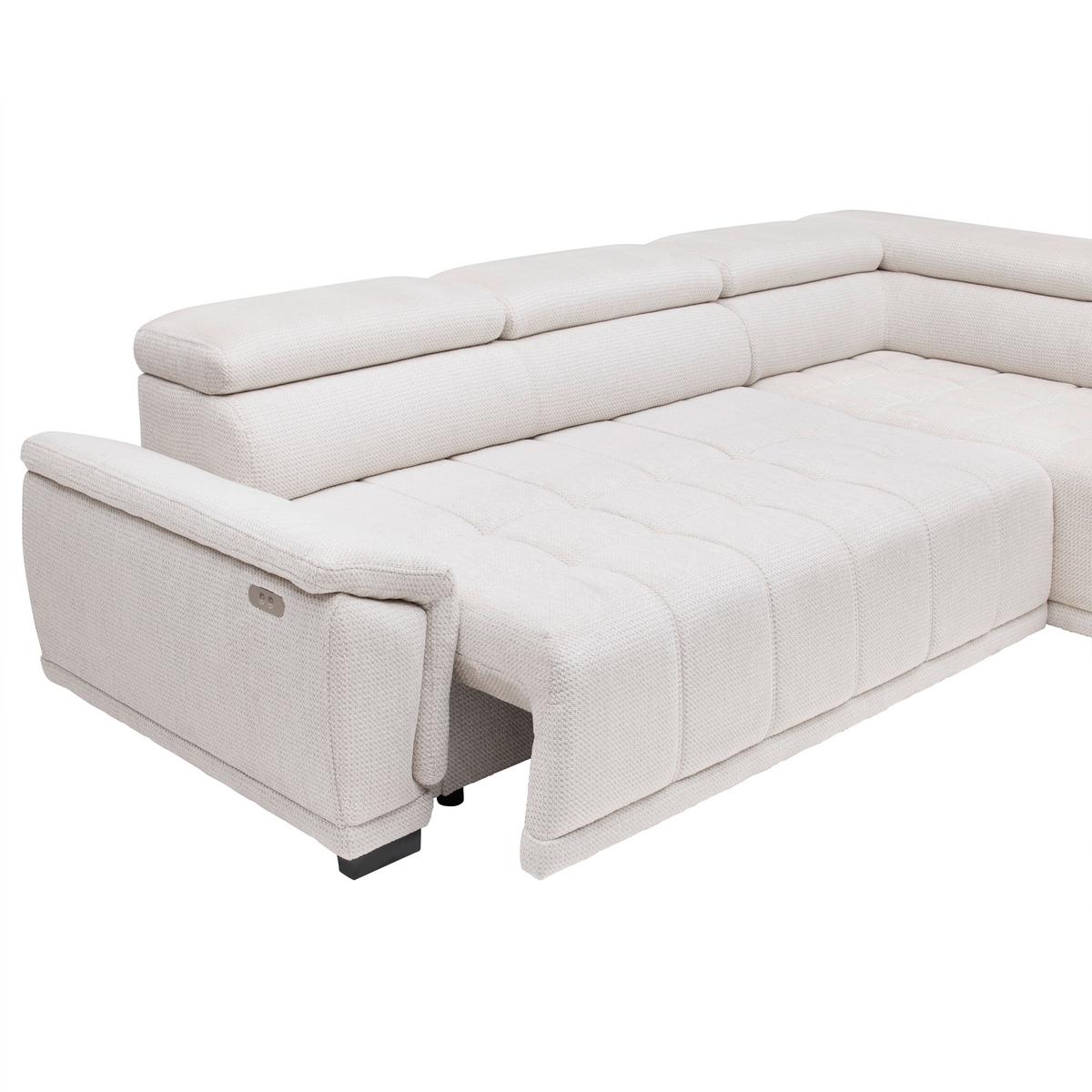 Rohová sedačka GRINALDI, pravá, sivobiela - čierna/sivobiela, Modern, textil/plast (283/206cm) - Premium Living