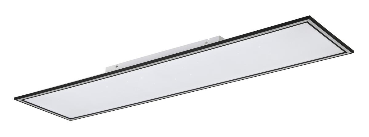 Led-deckenleuchte Bruno L: 120 Cm Mit Sternenhimmel - Chromfarben/Schwarz, MODERN, Kunststoff/Metall (120/30/7,5cm) - Luca Bessoni