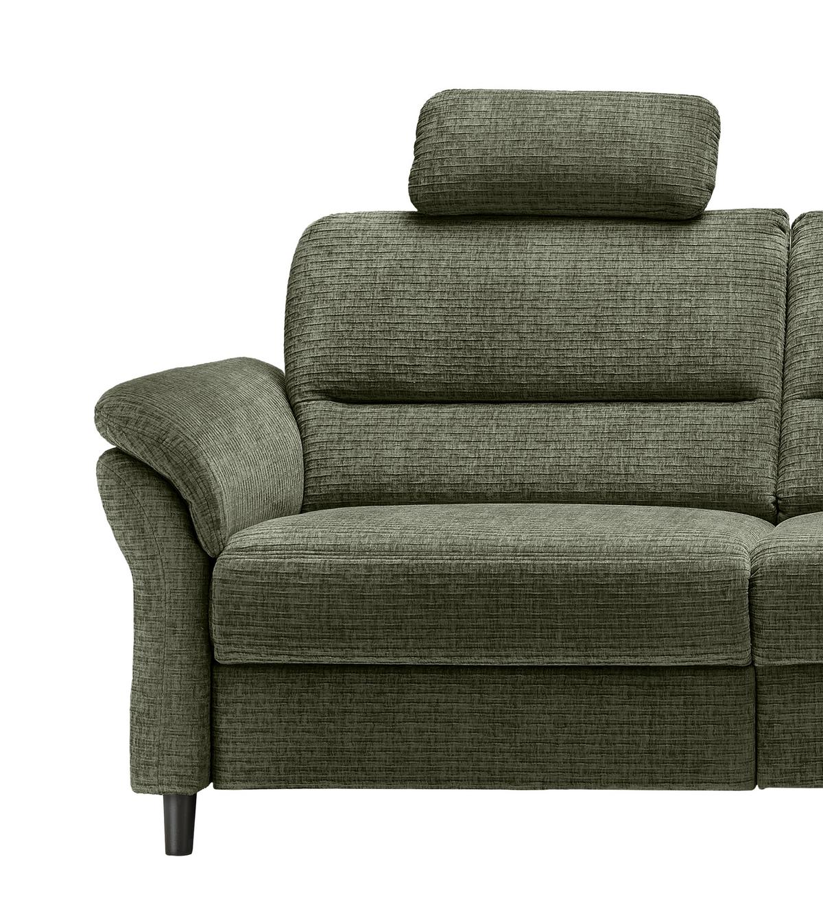 Ecksofa Cavoli Olivgrün Relaxfunktion S: 266x190 cm - Schwarz/Olivgrün, MODERN, Textil (266/190cm) - Livetastic