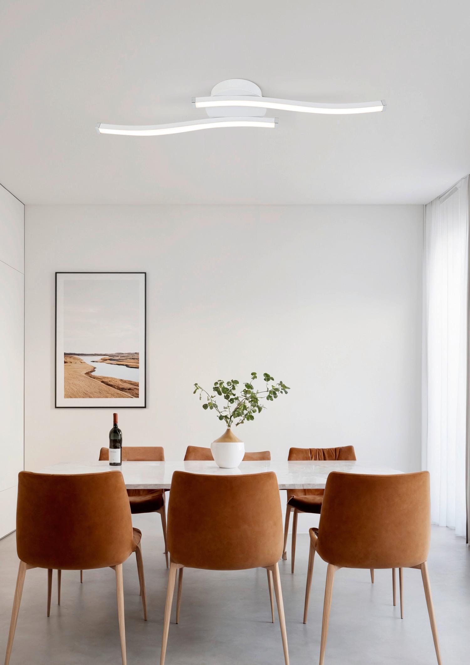 LED-Deckenleuchte Charlie *ph* - Chromfarben/Weiß, Basics, Kunststoff/Metall (12/55/6,5cm) - Luca Bessoni