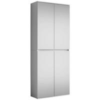 Garderobenschrank Mirror Weiß Mit Spiegel B: 74 cm - Weiß, Basics, Glas/Holzwerkstoff (74/191/34cm) - MID.YOU