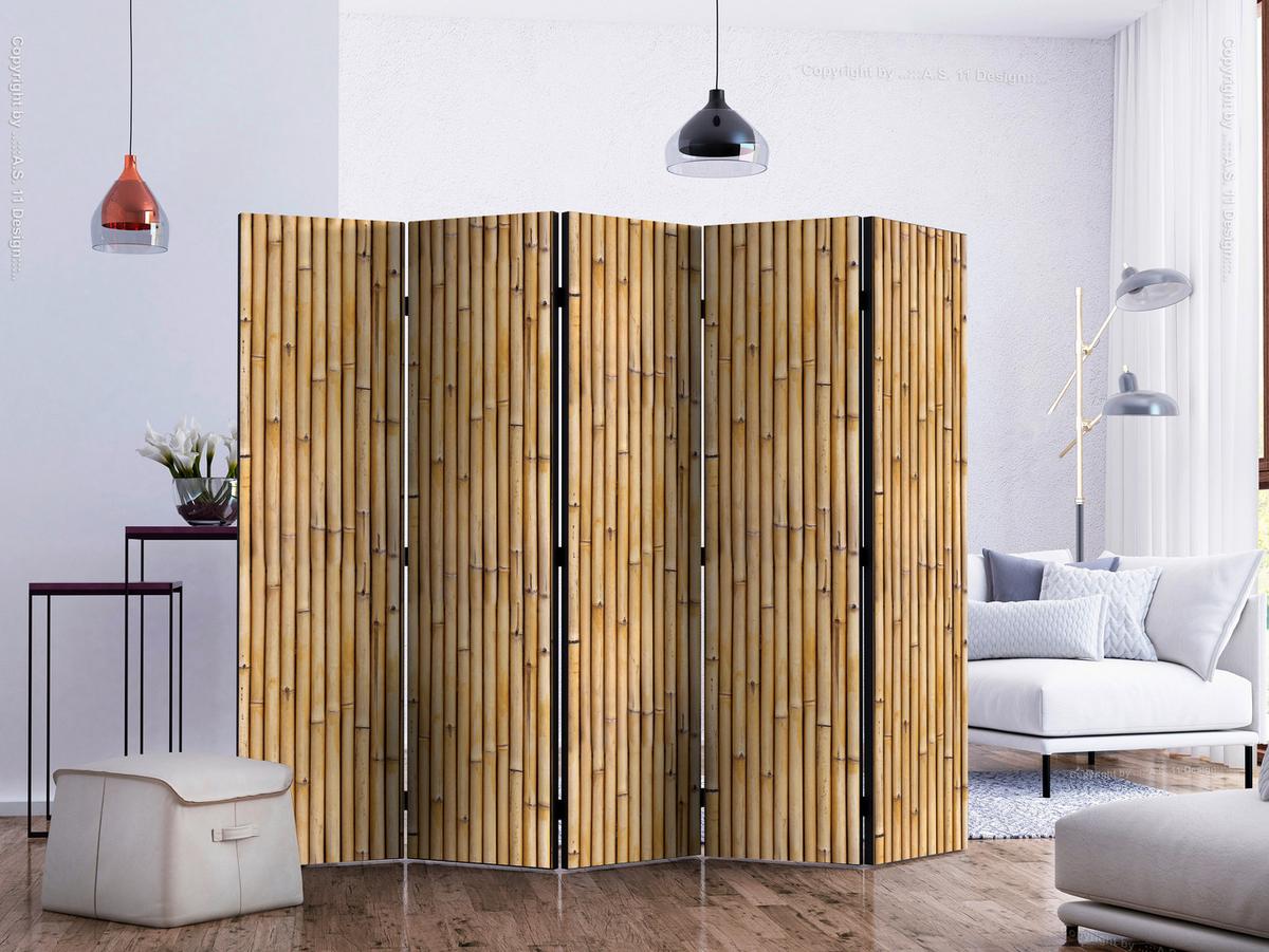 Paravent Braun Beige B: 225 Cm - Beige/Braun, Basics, Holz/Textil (225/172/3cm) - artgeist