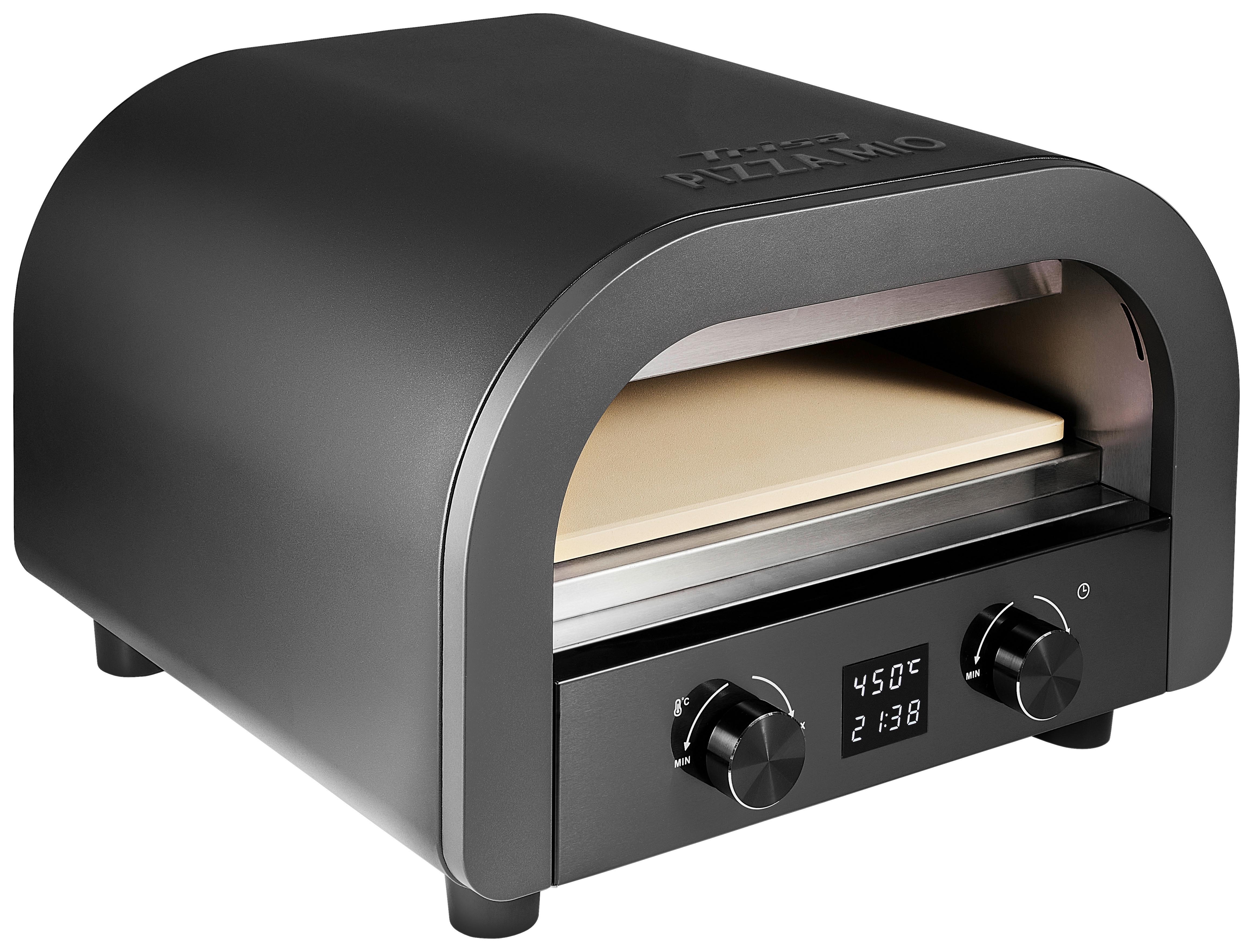 Pizzaofen Pizza Mio+ - Schwarz, KONVENTIONELL, Metall (45/28/42,5cm) - Trisa Electronics