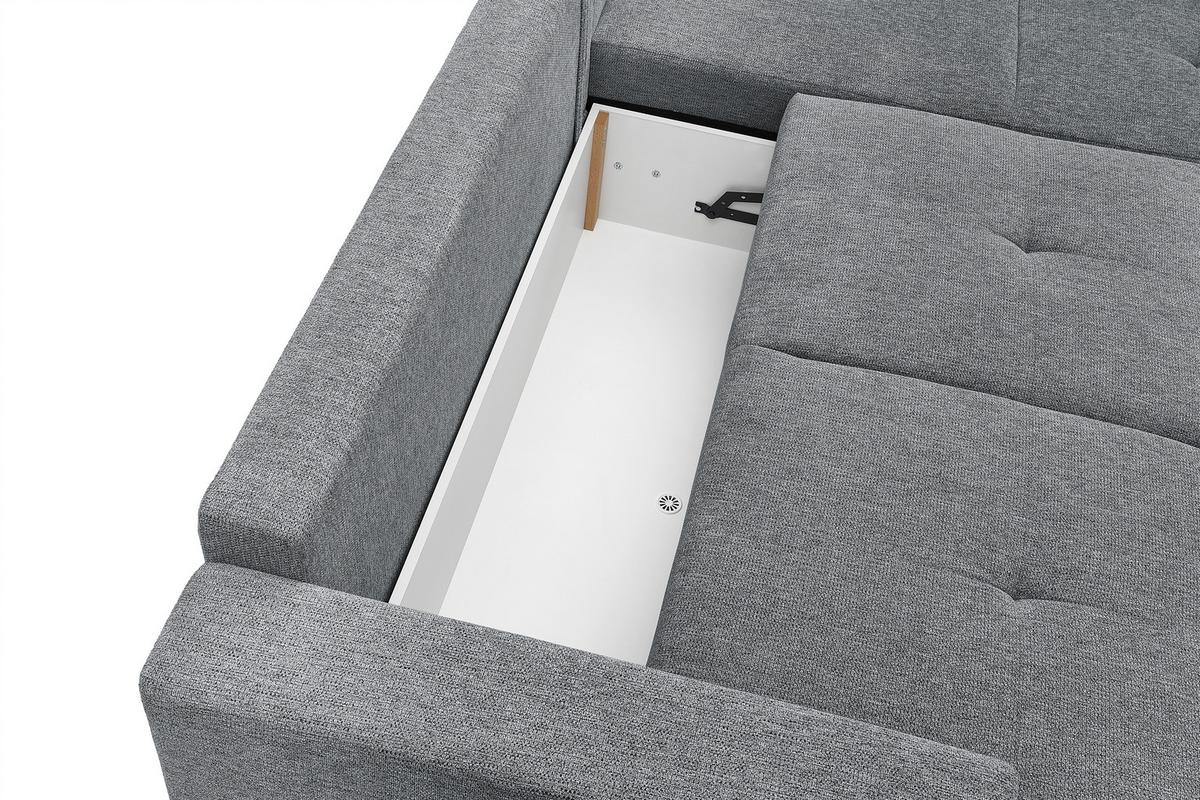 Ecksofa Texas Recr-Rechts Grau - Schwarz/Grau, KONVENTIONELL, Holz (259/203cm)