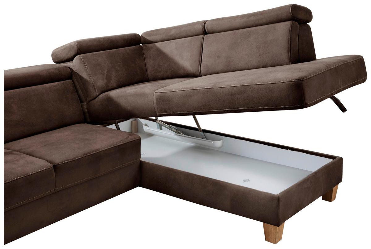 Ecksofa Arngast mokka mit Bettkasten 245x194 cm - Eichefarben/Beige, KONVENTIONELL, Textil (245/194cm) - Sit & More