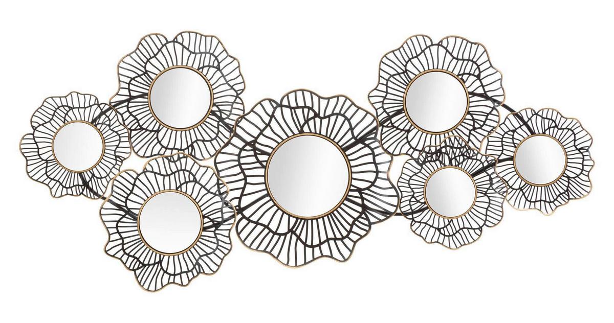 Wanddeko Osaka With M Goldfarben, Schwarz B: 121 Cm - Goldfarben/Schwarz, Basics, Metall (121/56/5cm)