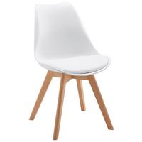 Židle Judy bílá - bílá/barvy buku, Moderní, dřevo/textil (49/81/58cm) - Bessagi Home