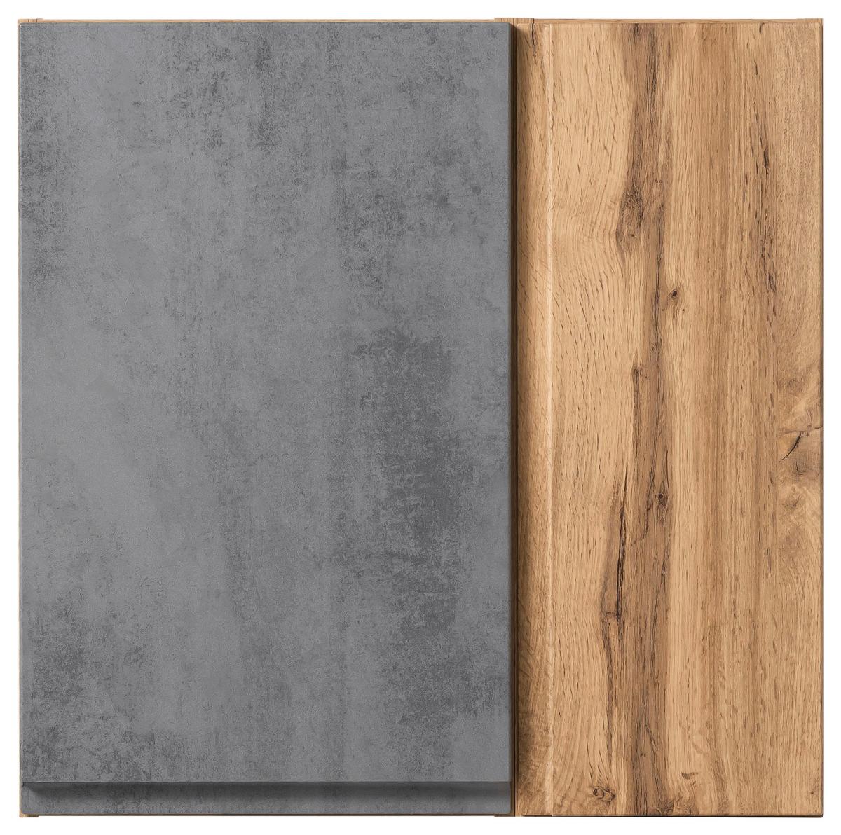 Hängeschrank Varese B: 65 cm Eiche Wotan/Hellgrau - Eiche Wotan/Hellgrau, MODERN, Holzwerkstoff (65/64/20cm) - Held