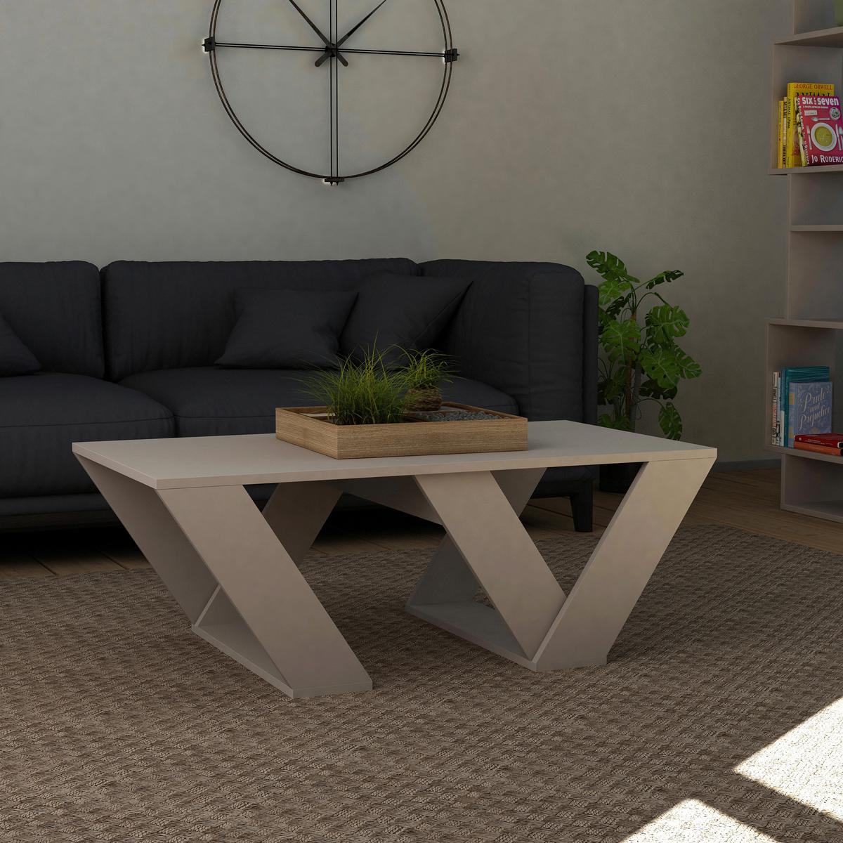KONFERENČNÝ STOLÍK PIPRA - béžová, Design, kompozitné drevo (120/40/60cm) - Livetastic