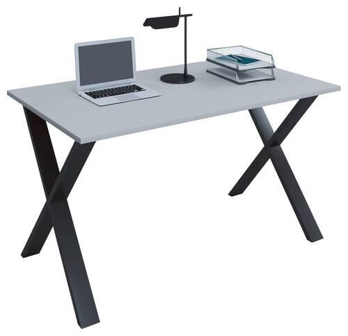 Schreibtisch B 80cm H 76cm Lona, Weiß - Schwarz/Grau, MODERN, Holzwerkstoff/Metall (140/80/76cm) - MID.YOU