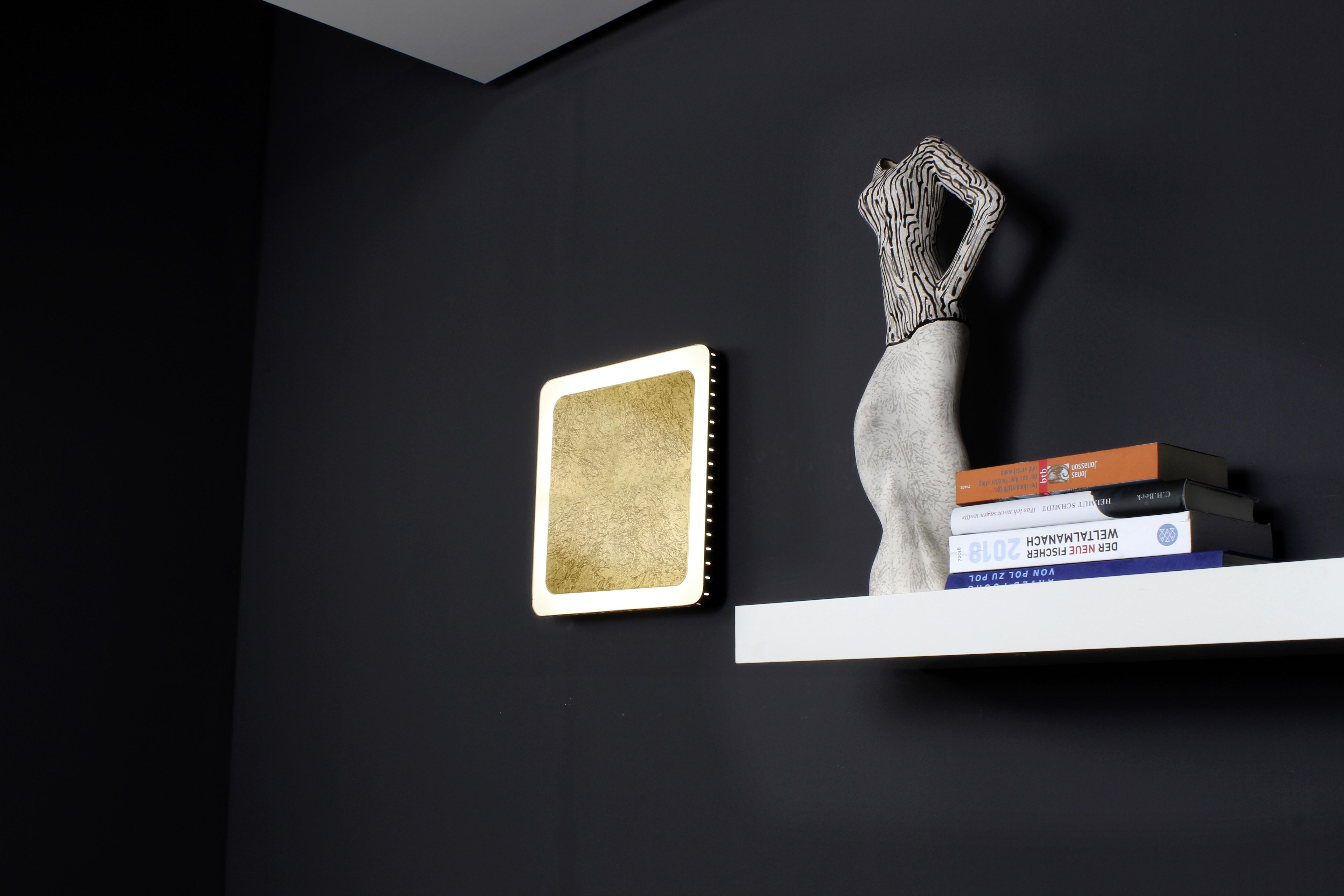 LED-Deckenleuchte Solaris L: 31 cm Mit 3 Helligkeitsstufen - Goldfarben/Schwarz, Design, Metall (31/31/4,5cm)