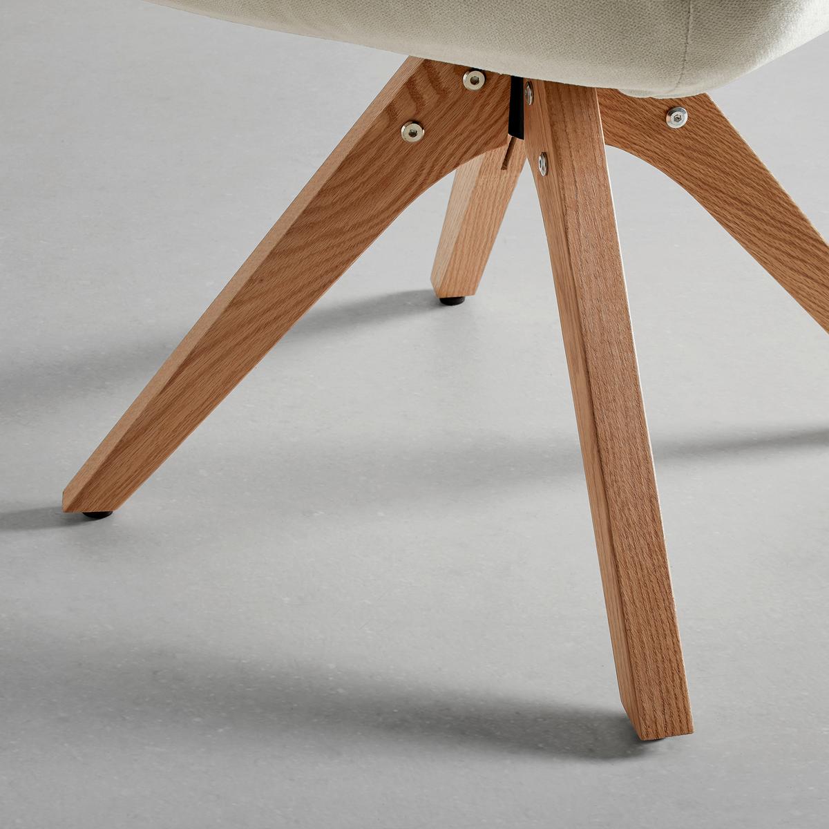 Židle s područkami LEONIE béžová - krémová/přírodní barvy, Moderní, dřevo/textil (60/84/61cm) - Bessagi Home