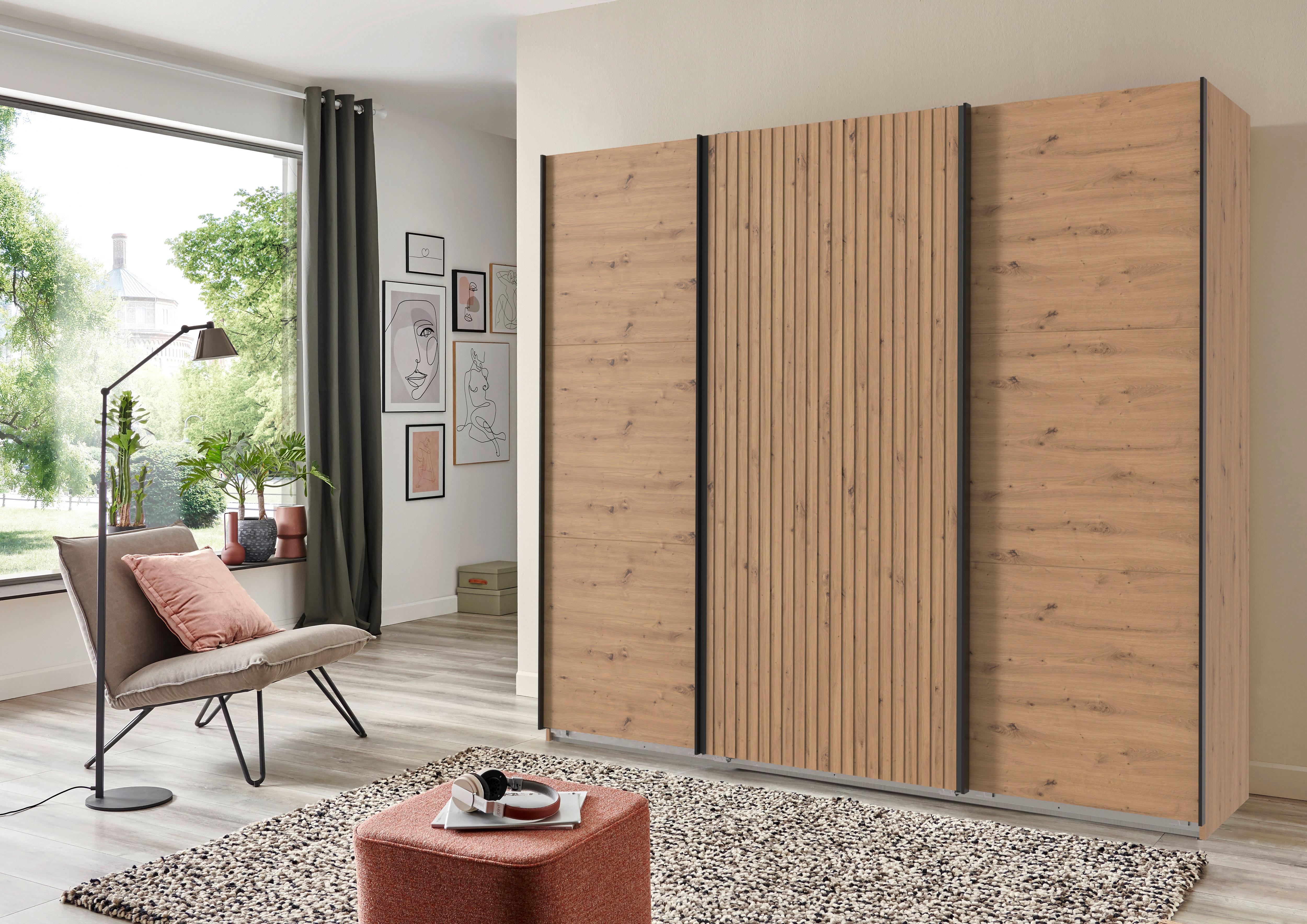 Schwebetürenschrank Andorra Eiche Artisan B: 250 Cm - Eiche Artisan, MODERN, Holzwerkstoff (250/216/65cm) - MID.YOU