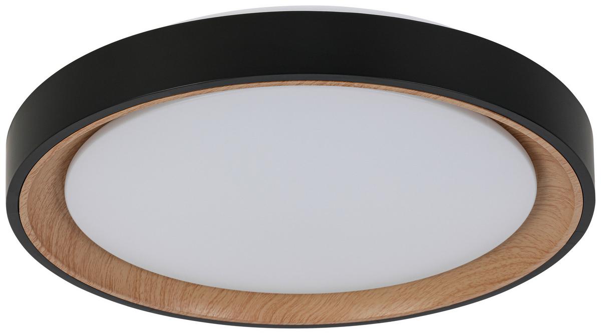 LED-Deckenleuchte Catherine - Eichefarben/Schwarz, Basics, Kunststoff/Metall (40/7cm) - Luca Bessoni