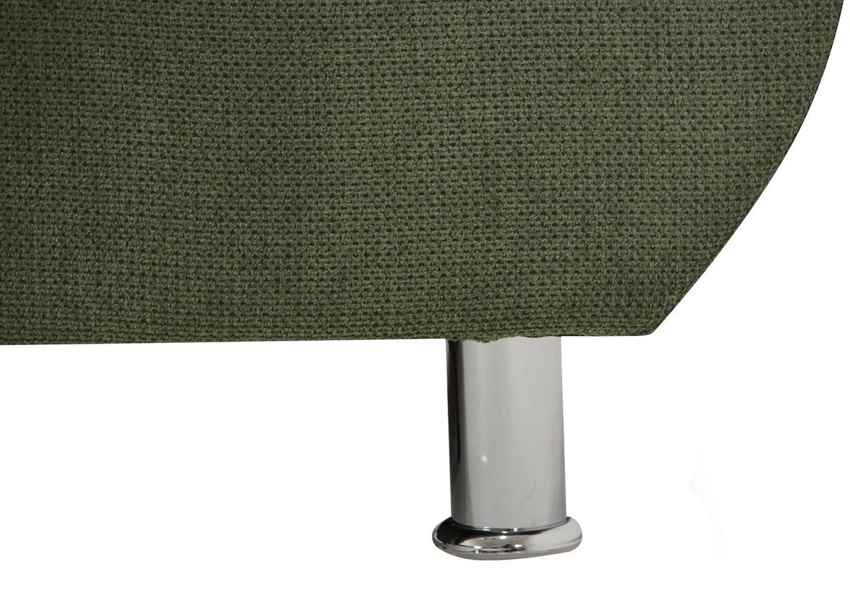Rohová sedačka ERICE, levá, zelená - zelená/barvy chromu, Design, textil/plast (198/312cm)