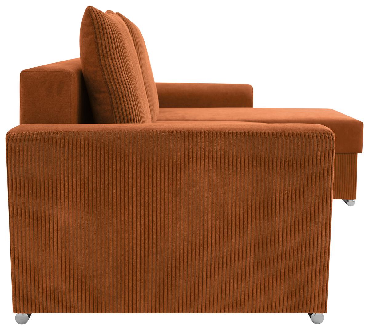 Ecksofa Diever Rostfarben S: 239x141 cm - Chromfarben/Rostfarben, Design, Textil (239/141cm) - Livetastic