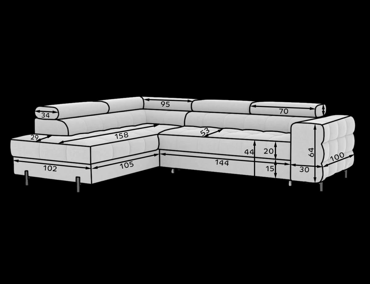 Ecksofa Ferucce Beige S: 200x276 cm - Beige/Schwarz, Design, Textil (200/276cm) - MID.YOU