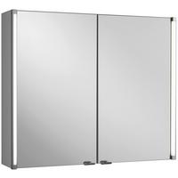 Spiegelschrank LED-Line 2-Türig BxHxT: 81x67x16,5 cm - Weiß, MODERN, Glas/Holzwerkstoff (81/67/16,5cm) - MID.YOU