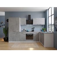 Eckküche Malia 310x172 Cm Grau, Mit Geräte - Weiß/Grau, Basics, Holzwerkstoff (310/172cm) - Respekta