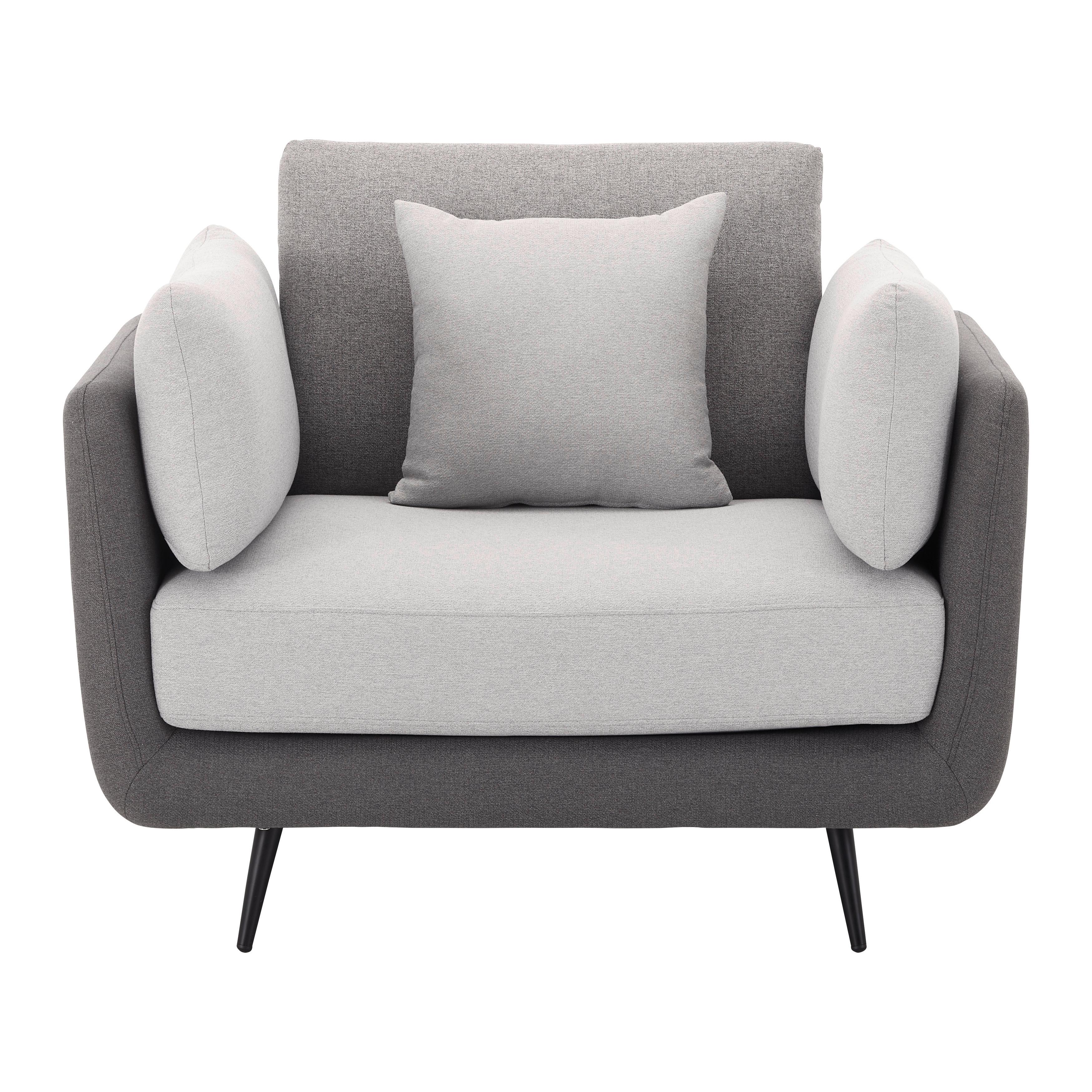 Křeslo GENESIS - šedá/černá, Moderní, kov/dřevo (112/65/91cm) - Bessagi Home