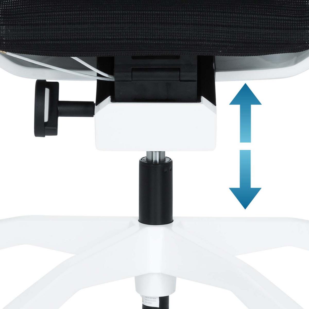 Bürostuhl Genidia Pro Mit Armstützen Schwarz/weiß - Schwarz/Weiß, MODERN, Kunststoff/Textil (57/114/46cm) - MID.YOU