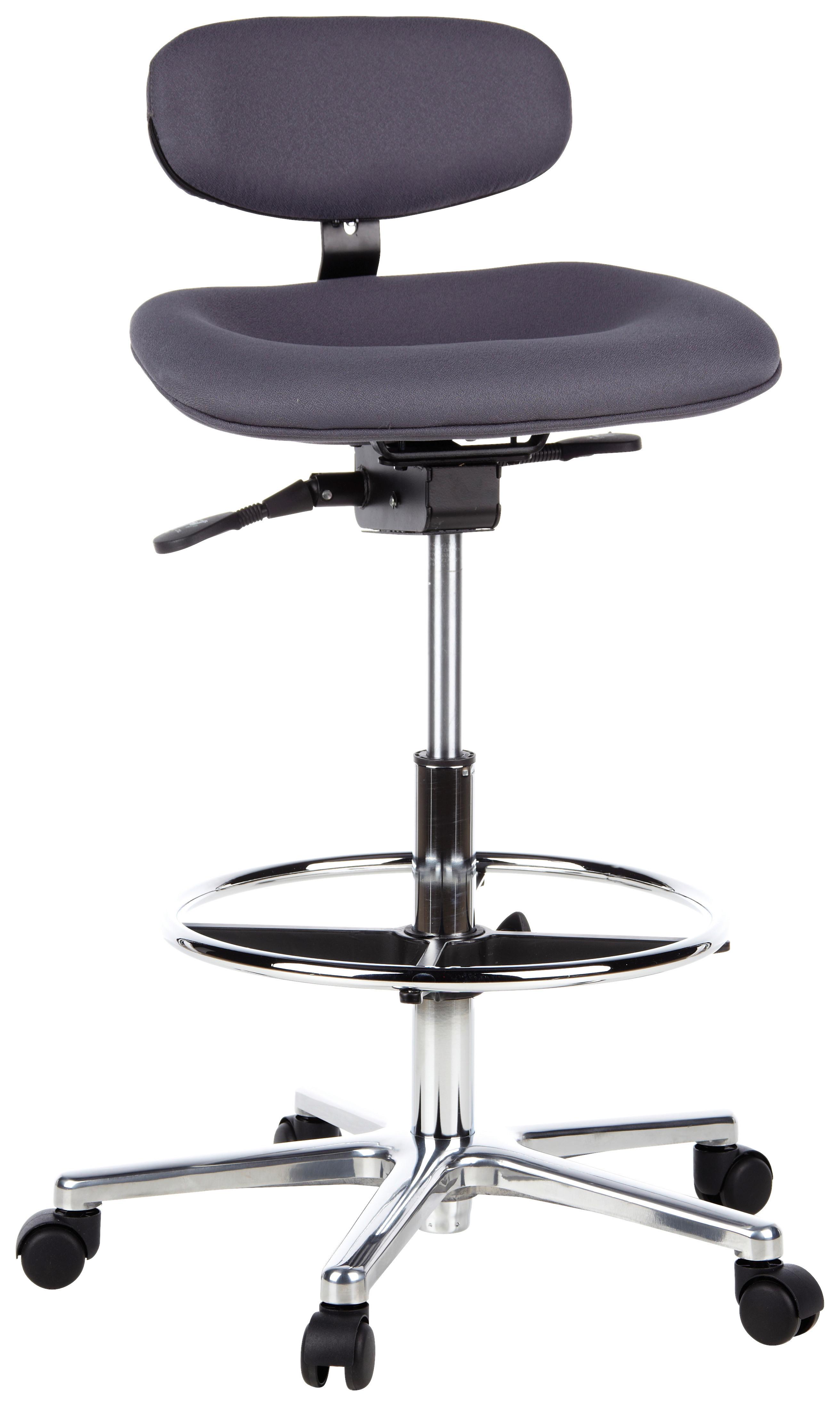 Bürohocker Work Mf Anthrazit Bis 100 Kg - Anthrazit/Silberfarben, Basics, Kunststoff/Textil (50/106/40cm) - MID.YOU