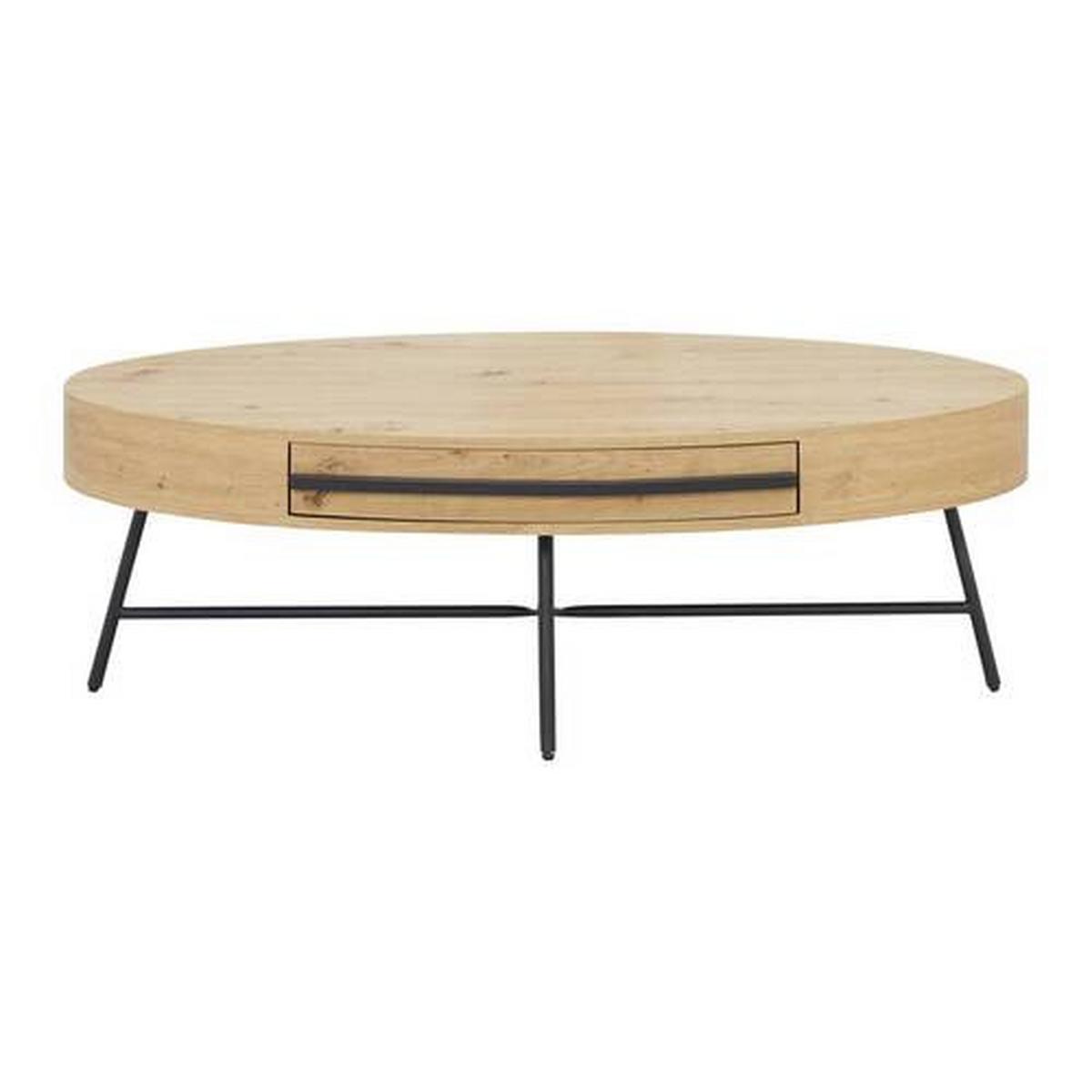 Konferenční stolek EMILIA - černá/barvy dubu, Moderní, kov (120/60/40cm) - Bessagi Home