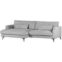 Ecksofa Macau, Hellgrau S: 140x270 cm - Hellgrau/Schwarz, LIFESTYLE, Textil (140/270cm) - Livetastic