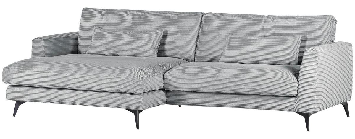Ecksofa Macau, Hellgrau S: 140x270 cm - Hellgrau/Schwarz, LIFESTYLE, Textil (140/270cm) - Livetastic
