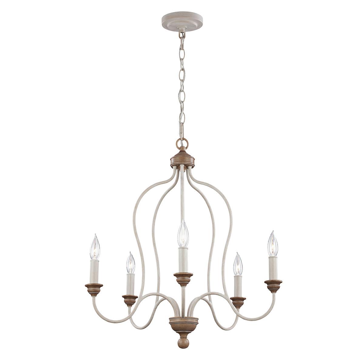 KRONLEUCHTER FE-HARTSVILLE5 - Hellbraun/Beige, Natur, Metall (56.8/77.5cm) - Elstead Lighting