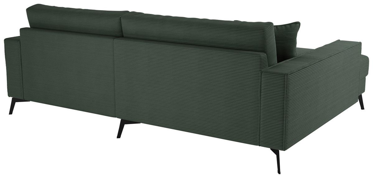 Ecksofa Ted Dunkelgrün S: 174x228 Cm - Dunkelgrün/Schwarz, Trend, Textil (174/228cm)