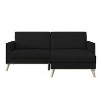 Ecksofa mit Schlaffunktion & Bettkasten Carini Schwarz - Eichefarben/Creme, Basics, Textil (222/152cm)