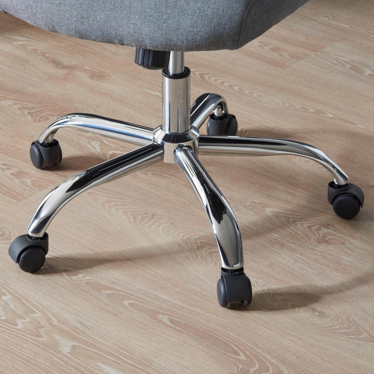 Drehstuhl Yan mit Armstützen Grau/Schwarz - Chromfarben/Schwarz, Design, Kunststoff/Textil (59,5/109,5-117/60cm) - Livetastic