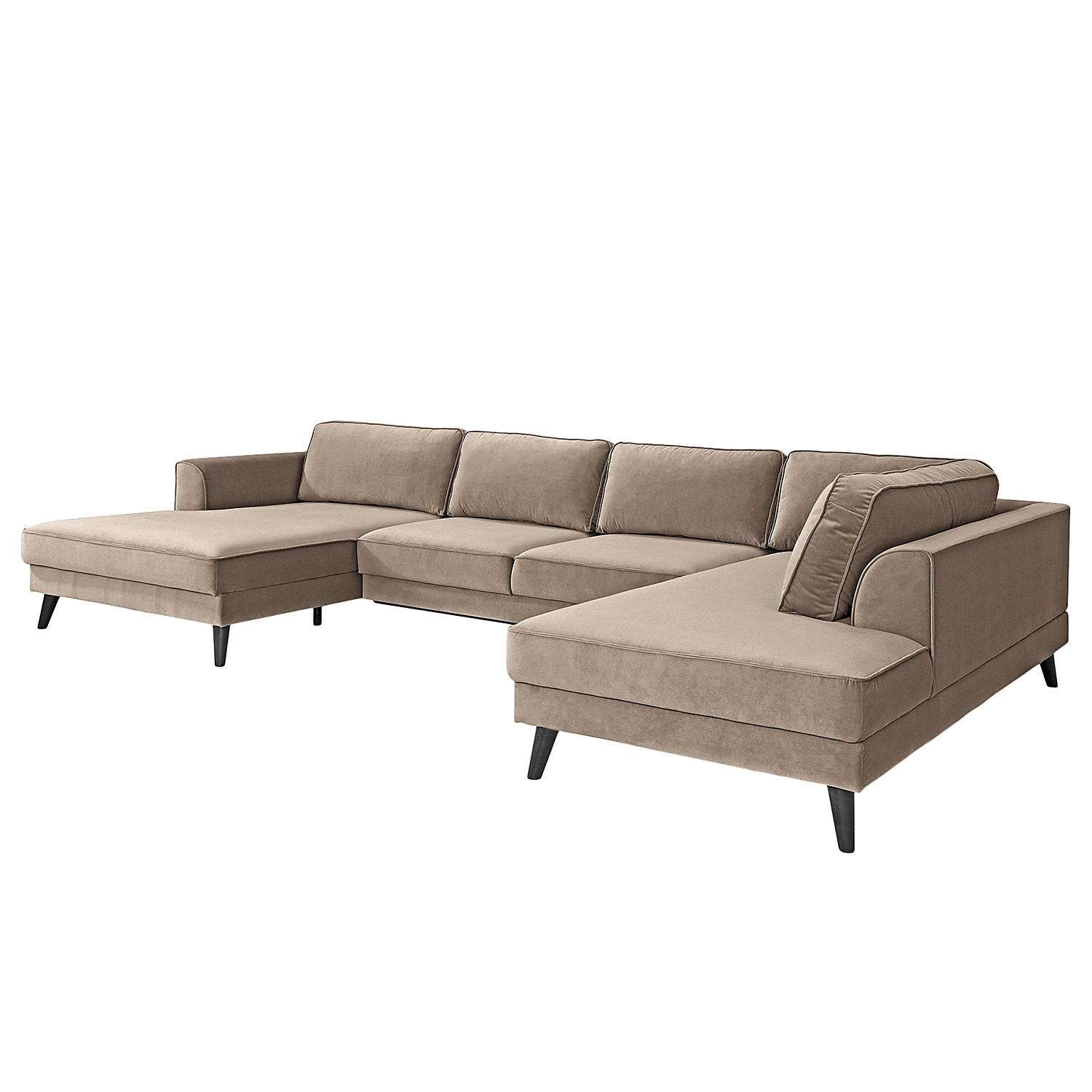 Wohnlandschaft Lumber Jack Hellgrau U: 354x85x201 cm - Wengefarben/Hellgrau, MODERN, Textil (354/85/201cm) - Trendmanufaktur